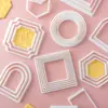 Cortadores de Galletas Básicos Geométricos Redondo Cuadrado Arco Set de Cortadores para Moldear Fondant Herramientas de Horneado DIY