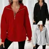 Sudadera Casual para Mujer de Color Sólido con Cuello de Cremallera, Moda Transfronteriza Otoño/Invierno Europea y Americana de Amazon 2026