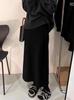 Saia Avó Estilo Francês Suave Cintura Alta Veludo de Guaxinim Espesso Elegante Lã Saia Emagrecedora Senso de Design Saia de Lã