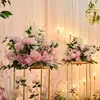 Nova Estrada Levando Flor Onda Floral Castiçal Floral Flor de Mesa Palco Local Layout Flor de Seda Guia de Arte Flor Nova Casamento Casamento