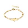 Pulseira de Aço Titânio Cortado Corrente Cruzada Corrente com Contas Dupla Corrente com Pingente de Avião Simples Pulseira de Aço Inoxidável 304