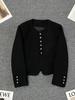 Chaqueta Corta Negra Estilo Chanel para Mujer, Nuevo Modelo Invierno 2025, Forrada con Plumón, Petite, Elegante, Casual, Top Versátil