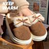 Novas Pantufas de Algodão com Laço de Pelúcia de Inverno da Fábrica Original para Mulheres, Uso Casual ao Ar Livre, Pantufas para Casa, Quentes e Confortáveis