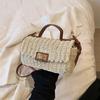 Nuevo Bolso Versátil de Paja para Mujer, Bolso Tejido Hecho a Mano, Bolso Pequeño Cuadrado Cruzado, Bolso de Playa para Vacaciones, Bolso Casual para Mujer