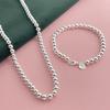 Joyería de comercio exterior chapada en plata 925 collar de cuentas de 6 mm traje de pulsera temu AliExpress explosiones