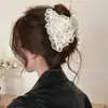Novo Prendedor de Cabelo Triângulo de Renda de Verão, Grampo Grande para Mulheres, Sensação de Alto Padrão, Penteado Completo na Parte de Trás da Cabeça, Acessório de Cabelo Tipo Presilha Tubarão