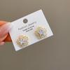 Pendientes de Plata de Ley 925 con Aguja Japonesa y Coreana Dongdaemun Super Flash Circonita Copo de Nieve Circonita Pendientes Moda Exquisito 33513