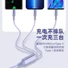 Cable de Carga Rápida de 2A 3 en 1 Multicolor de Nylon para Teléfono, Cable de Datos Uno a Tres con Cabezal de Aleación, Cable de Regalo con Logo