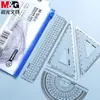 Set de Reglas Morning&Light para Estudiantes de Primaria: Regla Recta, Escuadra, Transportador, Juego de Cuatro Piezas para Exámenes, Oficina y Dibujo 96042