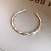 Pulsera Metálica Redonda Abierta Brillante Transfronteriza Europea y Americana, Pulsera de Lujo Ligero de Moda de Gama Alta, Accesorio de Mano Personalizado y Elegante para Mujer