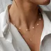 Novo Transfronteiriço Europeu e Americano Pingente de 26 letras Colar de Miçangas de Pérola de Imitação Design Retrô Senso de Moda Corrente Clavicular Sobreposta