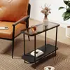 Mesita de noche para dormitorio, mesa de centro para apartamento de alquiler, estante de almacenamiento, mesa pequeña ultradelgada para uso doméstico, mesita lateral simple para sofá, mesa de centro minimalista