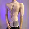 Lingerie Sexy com Abertura na Virilha para Homens, Peça Única Sedutora de Renda Transparente com Recortes, Não Precisa Tirar, Uniforme com Abertura na Virilha, Atacado de Peças Únicas