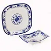 Prato de salsicha de porcelana azul e branca de melamina imitação de porcelana prato de lanche prato de prato frio plástico prato de prato lateral para hot pot prato de cozimento para churrasco louça