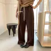 Té Verde Limón 2026 Otoño Versión Coreana Estilo Perezoso Versátil Adelgazante Cordón Cintura Elástica Pierna Ancha Pantalones Casuales 11272