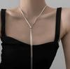Colar H, Colar de Aço Titânio Retrátil para Mulheres, Corrente Ajustável, Acessório de Moda Versátil