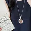 Collar con Colgante de Borla de Viruta de Madera Hueca con Forma de Gota de Agua Plegada Cadena de Suéter de Moda Personalizada para Mujer Accesorios de Lujo Accesibles Únicos de Nicho