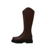 Botas altas de tacón grueso para mujer, colección otoño e invierno 2026, botas largas ajustadas, botas de suela gruesa para mujer