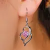 Brinco de coração com zircônia incrustada para desejo transfronteiriço, brinco simples de personalidade nicho, joia, uma geração de cabelo