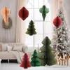 Suministros para Decoración Navideña Adornos de Árbol de Panal Estéreo Decoración de Fiesta en Casa Fiesta Decoración de Escritorio Árbol de Navidad de Panal de Papel