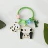 Lindo llavero de panda de bambú de dibujos animados de metal divertido estilo chino colgante creativo pareja regalos colgantes al por mayor