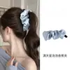 Pinza de plátano con lazo negro satinado estilo coreano para mujer pinza de garra para la parte posterior de la cabeza pinza para cola de caballo pinza vertical accesorio para el cabello clip para el cabello accesorios para el cabello