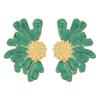 E8418 brincos novos de comércio exterior brincos de flor de liga retrô europeus e americanos brincos de flor de grão de temperamento feminino