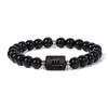 Pulseras de Cristal Negro Brillante con los Doce Signos del Zodíaco, Modelo Nuevo Transfronterizo para Hombres y Mujeres, Estilo Pareja Regalo de Cumpleaños, Venta al por Mayor Transfronteriza en Europa y América