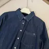 Principalmente Recomendada Estilo Coreano Sencillo Casual Versátil Cuello Camisero Forro Polar Camisa de Mezclilla para Mujer, Top Holgado Casual Versátil 980-2