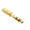 Adaptador de conversión de audio de doble canal niquelado de 6.5 a 3.5 amplificador de potencia de piano electrónico micrófono micrófono grande a pequeño