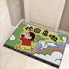 Felpudo pequeño con diseño de crayón de dibujos animados para el hogar, para dormitorio, baño, absorbente y antideslizante