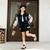 Chaqueta para niña, nueva de otoño 2026, casual deportiva para niños, chaqueta de béisbol bordada con letras, estilo primavera y otoño