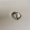 Anillo Jagged de Plata de Ley 925 Cristal Transparente Cortado Corona de Cáñamo Mini Simple Disco Corea
