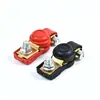 Abrazaderas de Terminal de Batería de Cobre Puro Estilo Coreano con Cubiertas Protectoras Negras y Rojas para Conexión de Batería de Coche 24V