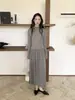 Love and Nancy Trece Líneas Minimalista Invierno Seda Lana Cintura Baja Adelgazante Vestido de Ambiente para Fiesta Anual para Mujeres 04048
