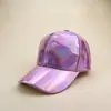 Gorra de Béisbol de PU Láser de Venta Caliente Transfronteriza Gorra con Visera Brillante Personalizada Parasol y Protección Solar para Exteriores Sombrero de Moda Amazon
