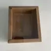 Em estoque caixa gaveta de papel kraft preto caixa de presente para chá com aroma de chá embalagem de PVC transparente caixa de presente caixa de papel atacado