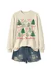 Amazon Wish Estación Independiente Moda Casual para Mujer Sudadera con Capucha Árbol de Navidad Alegre con Lazo