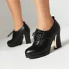 2026 Novo Estilo E-commerce Transfronteiriço Moda Salto Alto Bico Redondo 40-46 Tamanho Grande Cadarço Corte Médio Elegante Sapatos de Salto