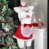 Ge Meng lingerie sexy vermelho vento puro uniforme de empregada de Natal roupas de dormir terno feminino ny