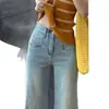 Jeans Acampanados Lavados Nuevos Color Azul Claro Otoño 2026 para Mujer, Corte Holgado, Versátiles, Elegantes, Casuales, Pantalones de Campana Adelgazantes