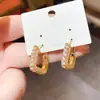 Brincos Quadrados em U de Zircônia Estilo Retrô Francês Agulha de Prata Luxo Acessível Simples Estiloso Nicho Elegante Brincos de Alta Qualidade para Mulheres