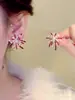 "Fuegos Artificiales de Año Nuevo" Pendientes de Perlas Borgoña Súper Brillantes de Año Nuevo para Mujer, Suaves y Lujosos, Pendientes Impresionantemente Hermosos