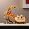 Traga Ornamentos de Riqueza e Tesouro, Árvore da Fortuna, Árvore da Fortuna, Veado Sacudidor de Dinheiro, Hall de Entrada, Sala de Estar, Presente de Inauguração de Casa, Presente de Mudança e Abertura