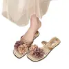 Sandalias Slip-On Estilo Hada Floral Retro Francés para Mujer, Adecuadas para Usar con Vestidos, Nuevas Zapatillas Cómodas de Vacaciones Verano 2026