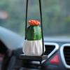Colgante de Cactus Suculento de Resina para Coche, Colgante Decorativo para Espejo Retrovisor de Coche, Adornos para Coche