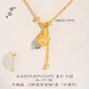 Colar de Franja Cubo da Sorte Banhado a Ouro com Cravação de Diamantes da Loja de Ouro Puzuo, Corrente de Clavícula Quadrada de Alta Qualidade para Mulheres