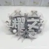 Etiqueta de nombre personalizada para soporte de abanico con doble letra, producto terminado de tela no tejida con letras reflectantes, colgante creativo para soporte de abanico puramente hecho a mano, mercancía de la comunidad de abanicos