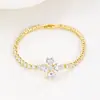 Pulsera Ajustable de Trébol de Cuatro Hojas para Transmisión en Vivo de TikTok Pulsera de Lujo Ligero Simple para Mujer Pulsera de Diamantes Ins para Mujer Regalo Pequeño