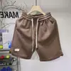 Shorts jacquard listrado masculino de verão fino novo moda masculina bonito calça do meio tendência casual combina com tudo celebridade da internet quinta calça